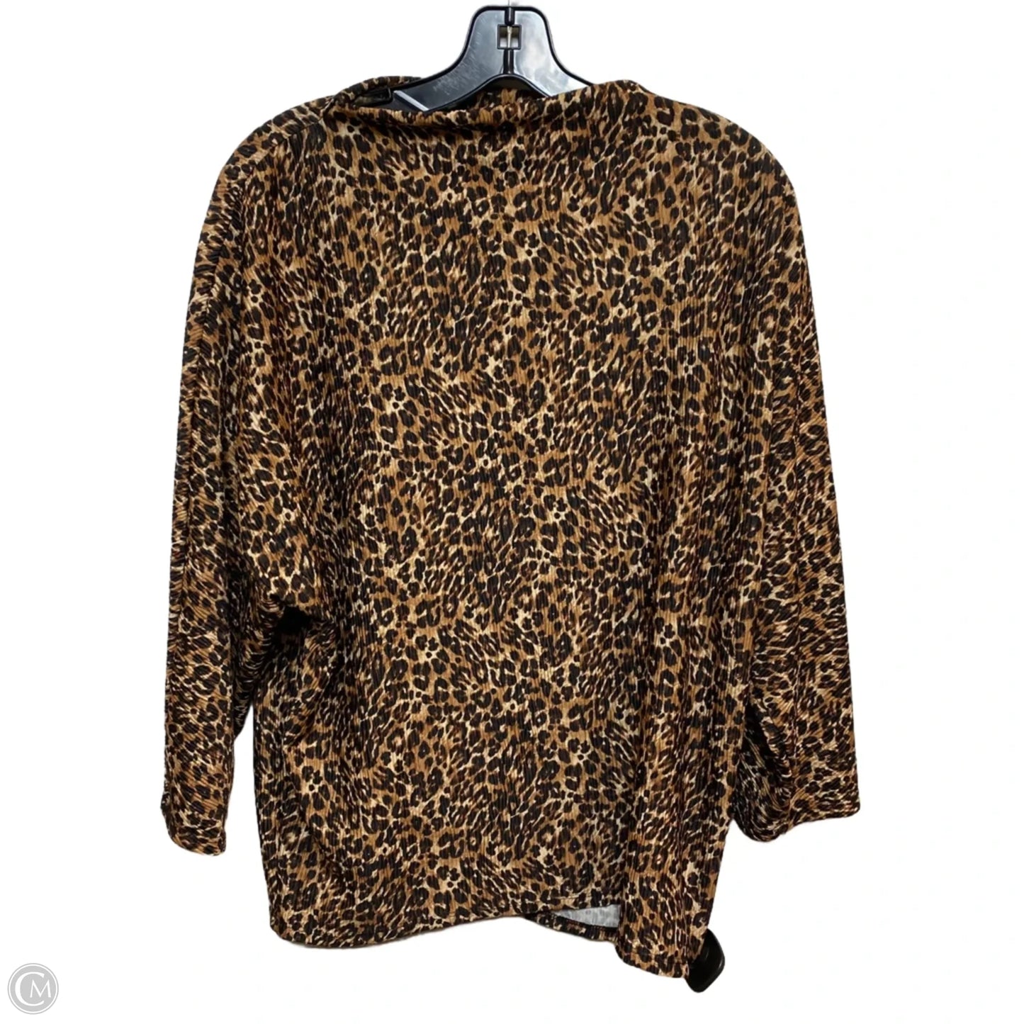Top Long Sleeve By Kim & Cami In Animal Print, Size: L