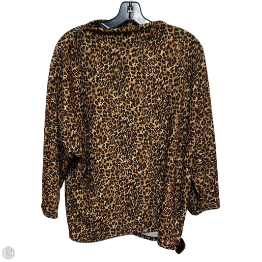 Top Long Sleeve By Kim & Cami In Animal Print, Size: L