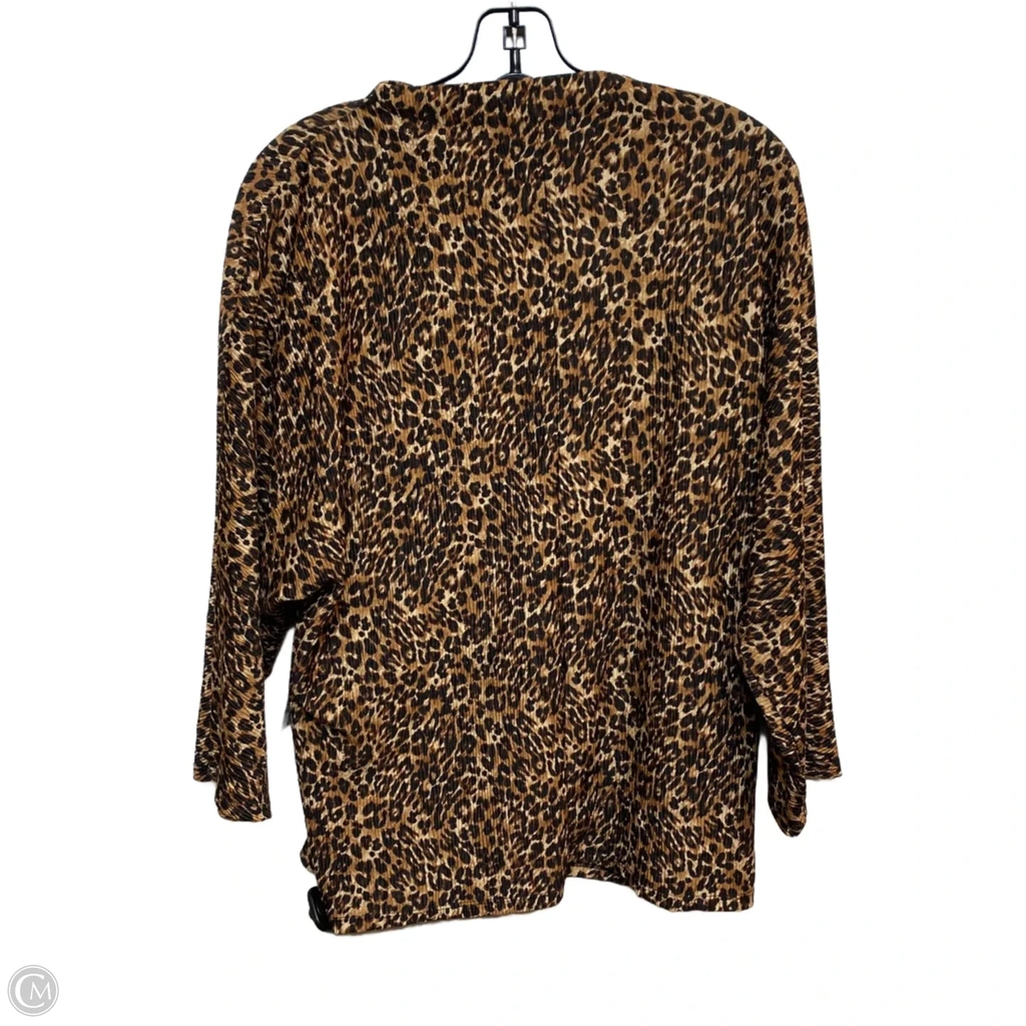 Top Long Sleeve By Kim & Cami In Animal Print, Size: L