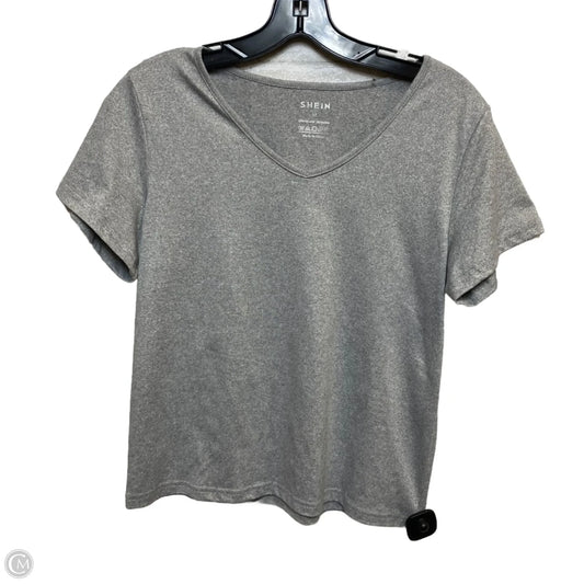 Top Short Sleeve Basic By Shein In Grey, Size: M