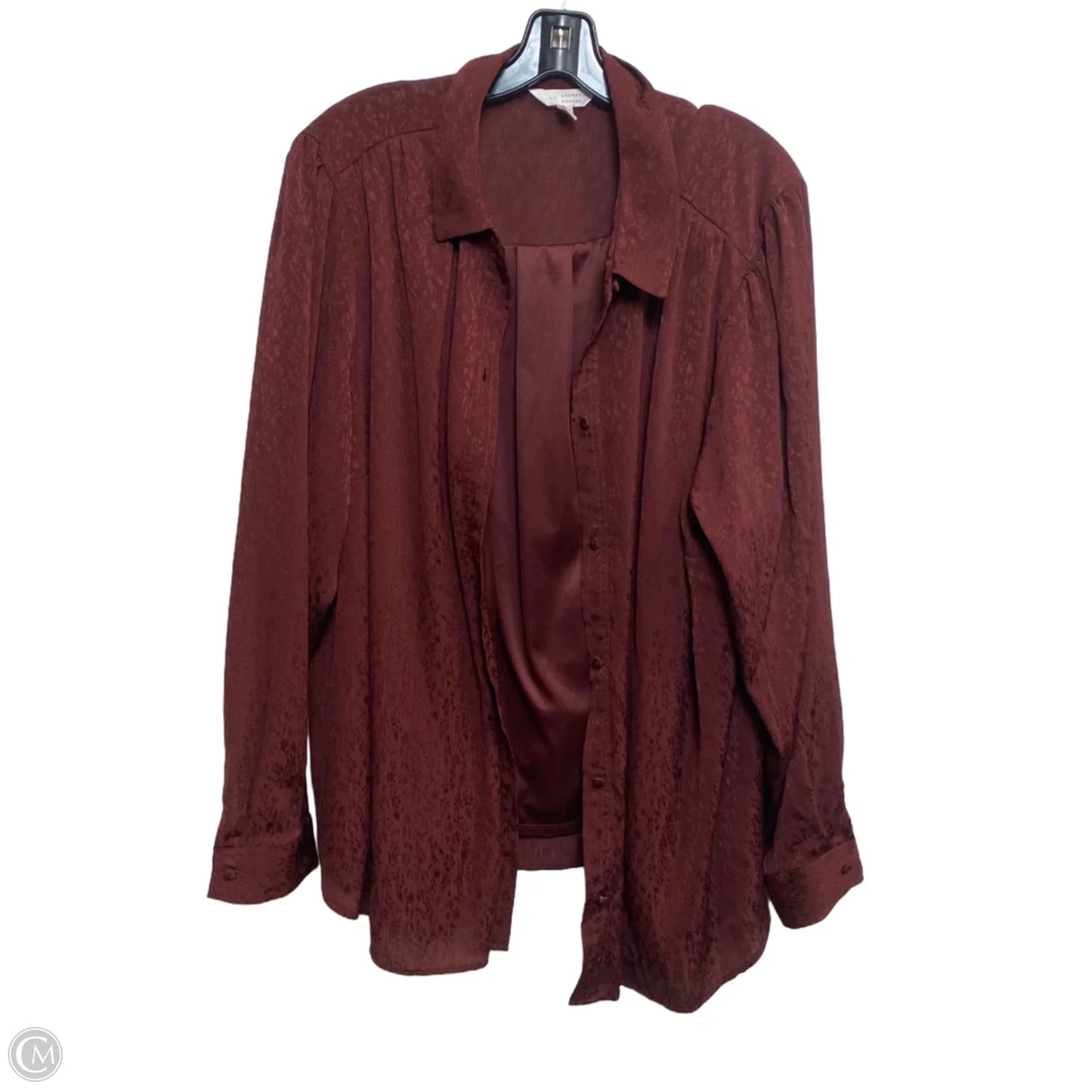 Top Long Sleeve By Lc Lauren Conrad In Red, Size: 2x