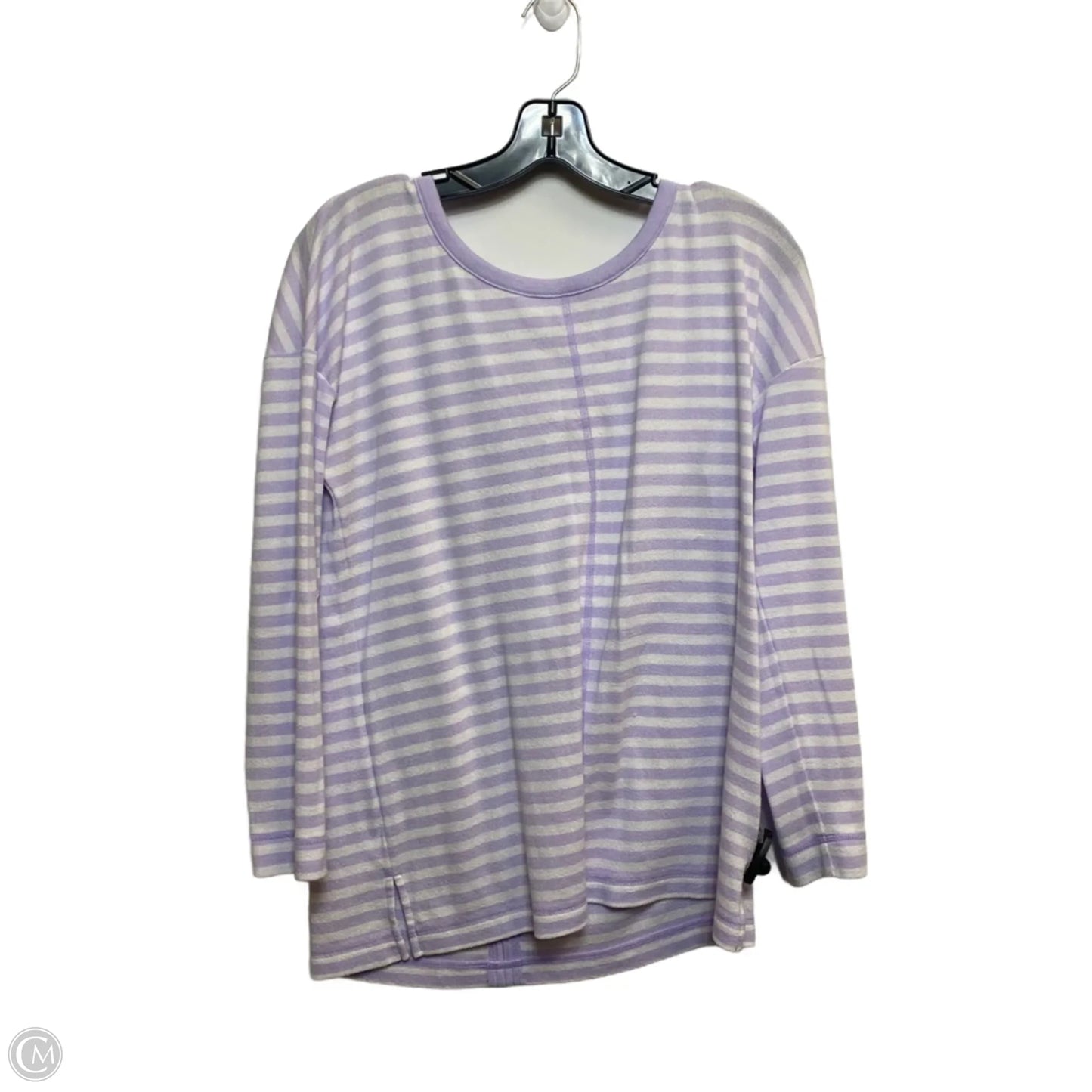 Top Long Sleeve By Talbots In Purple & White, Size: Lp