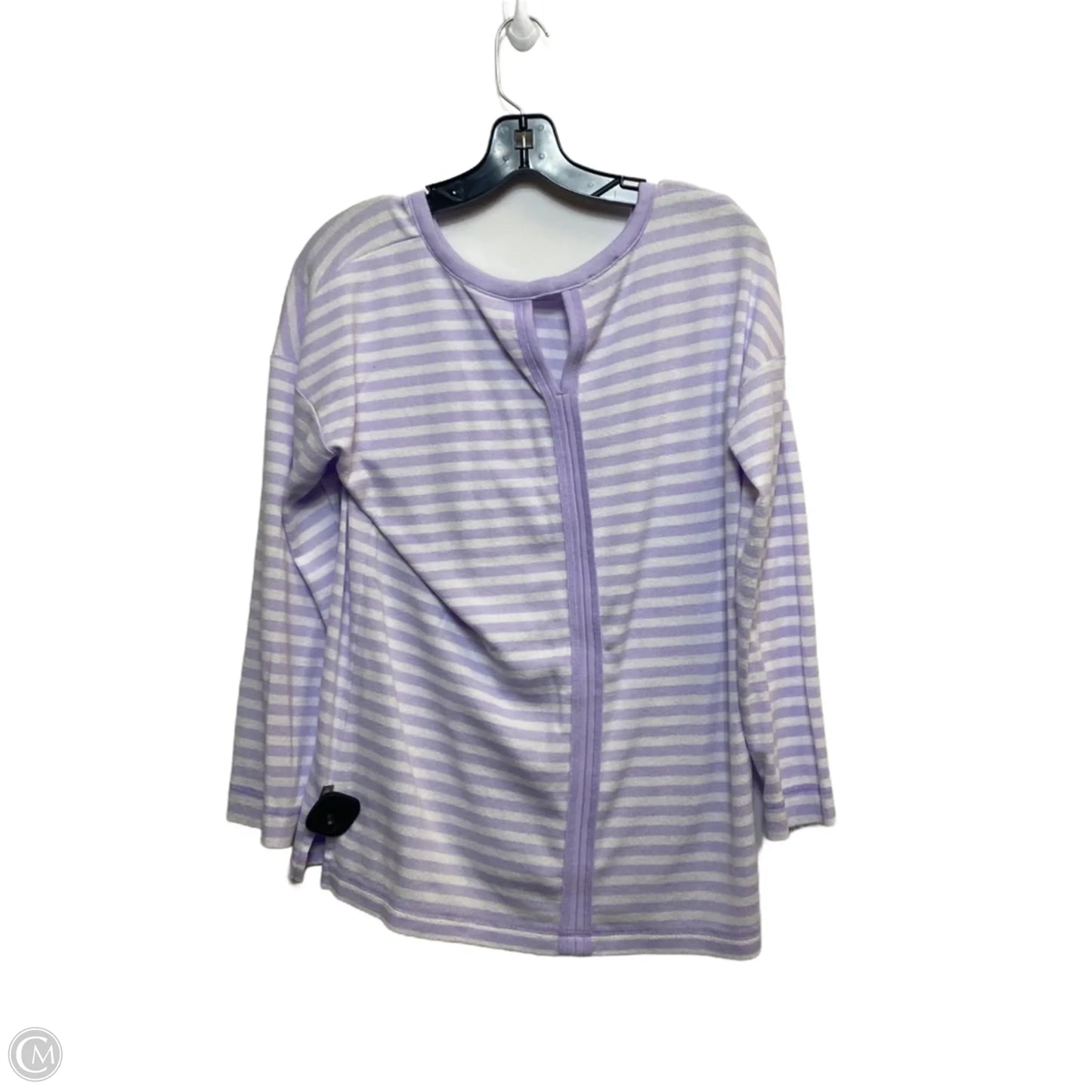 Top Long Sleeve By Talbots In Purple & White, Size: Lp