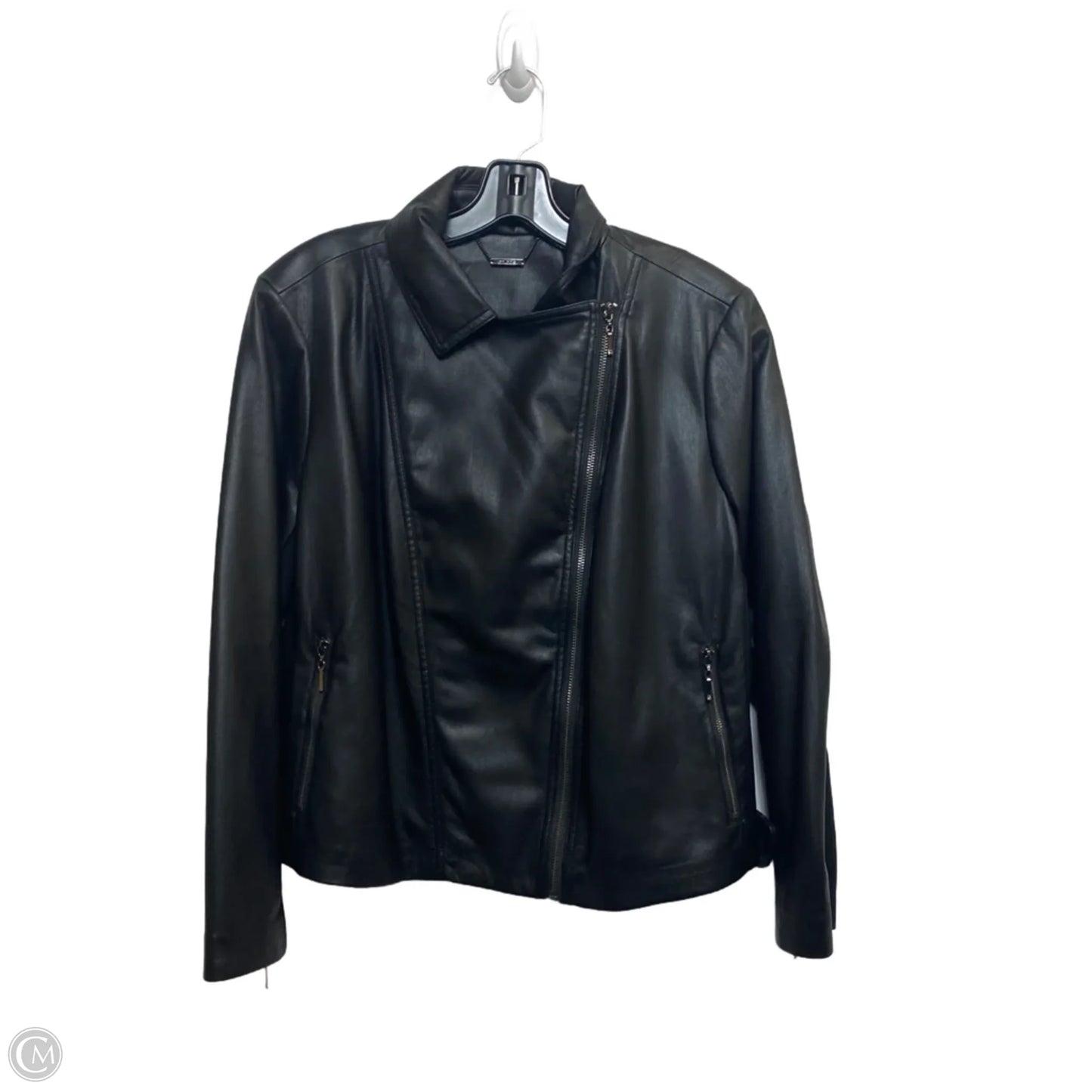 Jacket Moto By Chicos In Black, Size: Lp