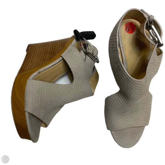 Sandals Heels Wedge By Michael By Michael Kors In Grey, Size: 6.5