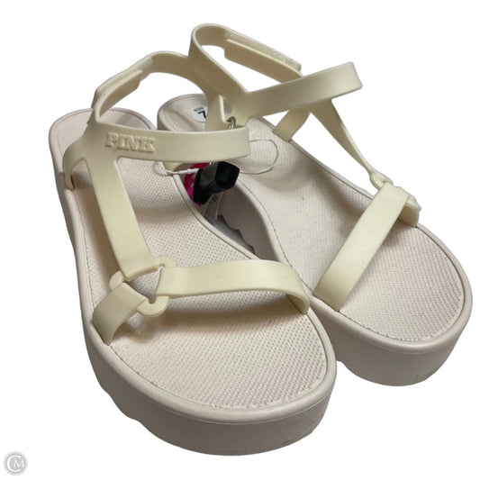 Sandals Flats By Pink In Cream, Size: 7
