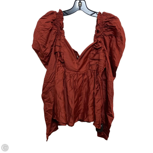 Blouse Long Sleeve By Entro In Orange, Size: M