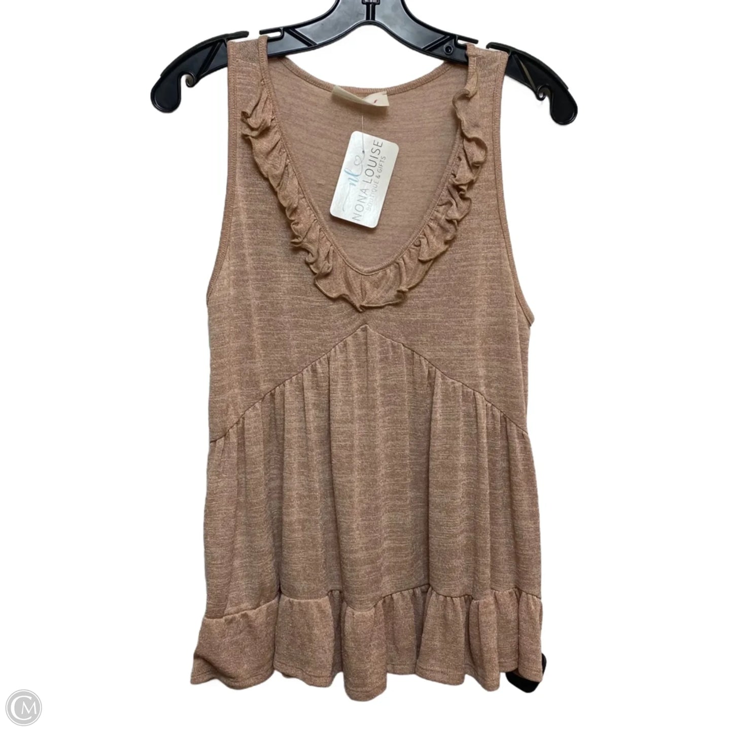 Top Sleeveless By Sugar Fox In Tan, Size: S