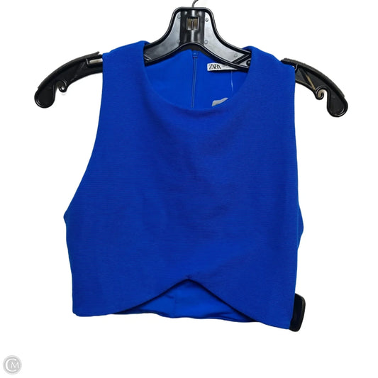 Top Sleeveless By Zara In Blue, Size: S