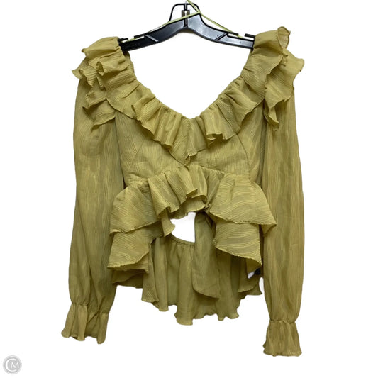 Top Long Sleeve By en elly In Green, Size: M