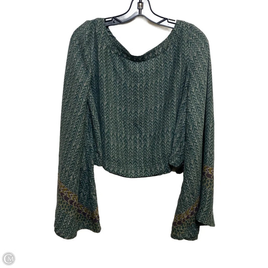 Blouse Long Sleeve By Free People In Green, Size: M