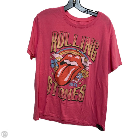 Top Short Sleeve By The Rolling Stones In Pink, Size: L