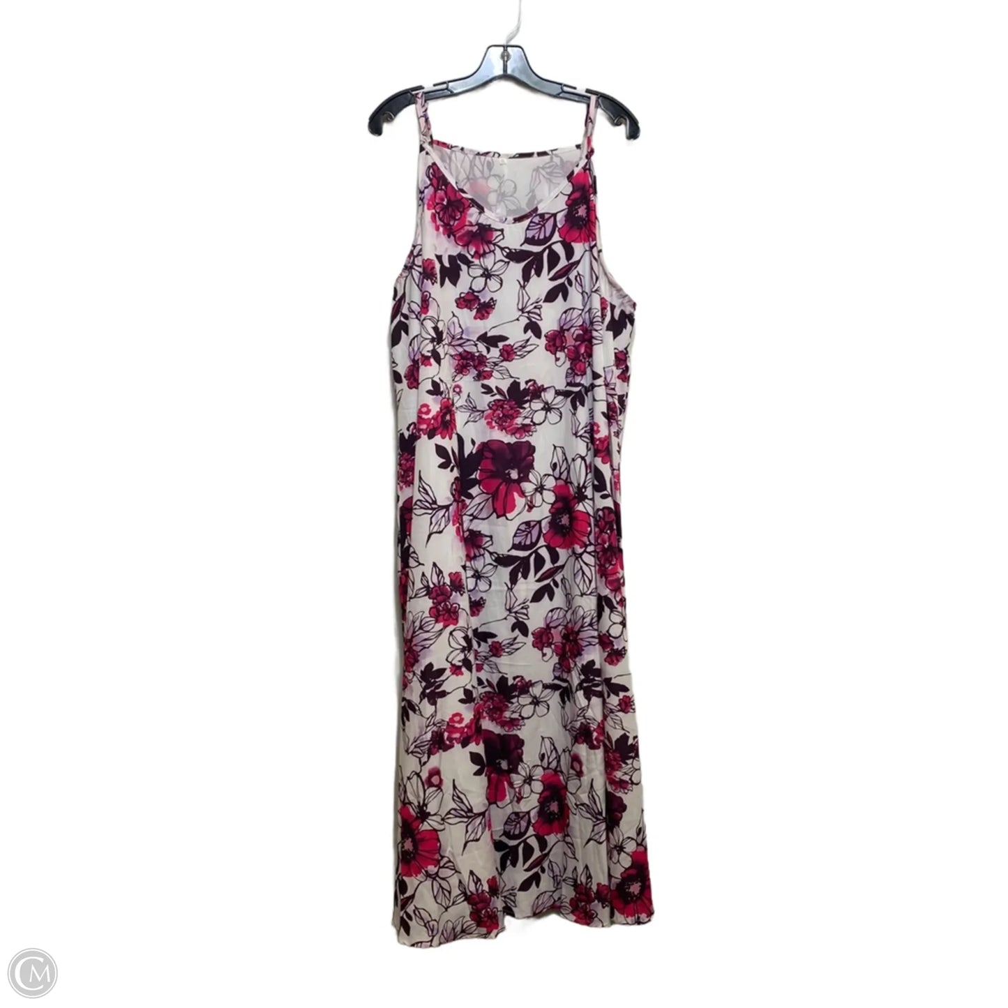 Dress Casual Maxi By Cmf In Pink & White, Size: 5x