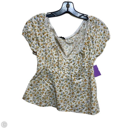 Top Short Sleeve By Arden B In Orange & White, Size: M