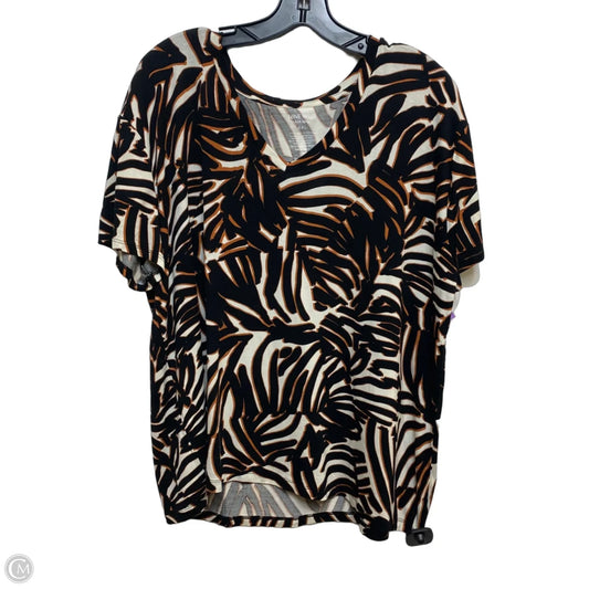 Top Short Sleeve By Nine West In Black & Brown, Size: Xxl