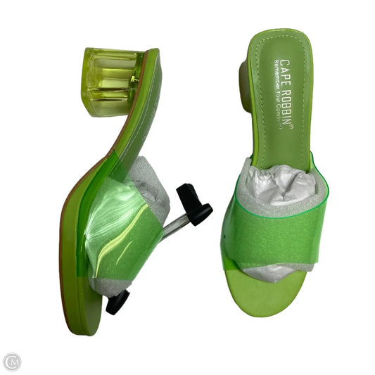 Sandals Heels Block By Cape Robbin In Green, Size: 6