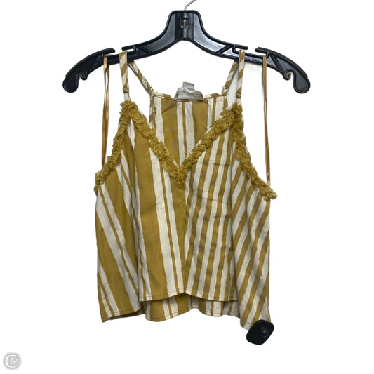 Top Sleeveless By Loveriche In White & Yellow, Size: M