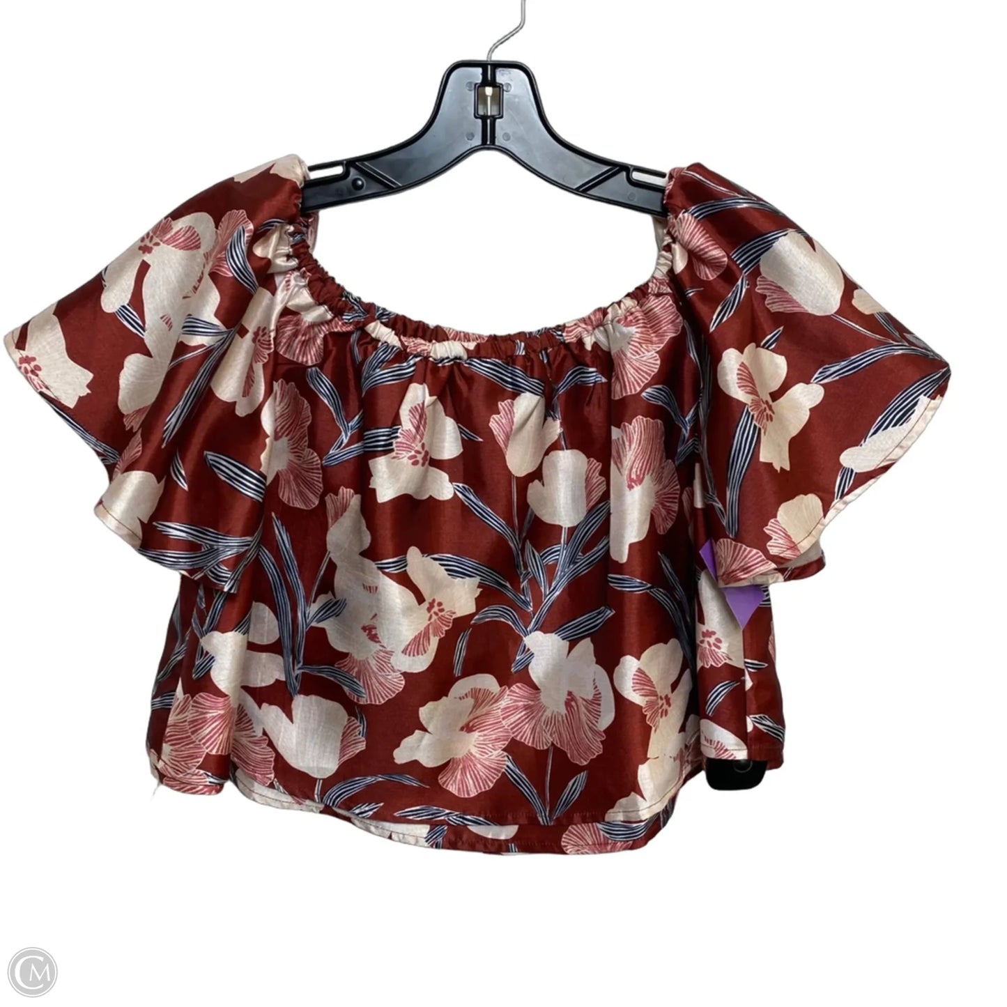 Top Short Sleeve By Vestique In Brown, Size: S