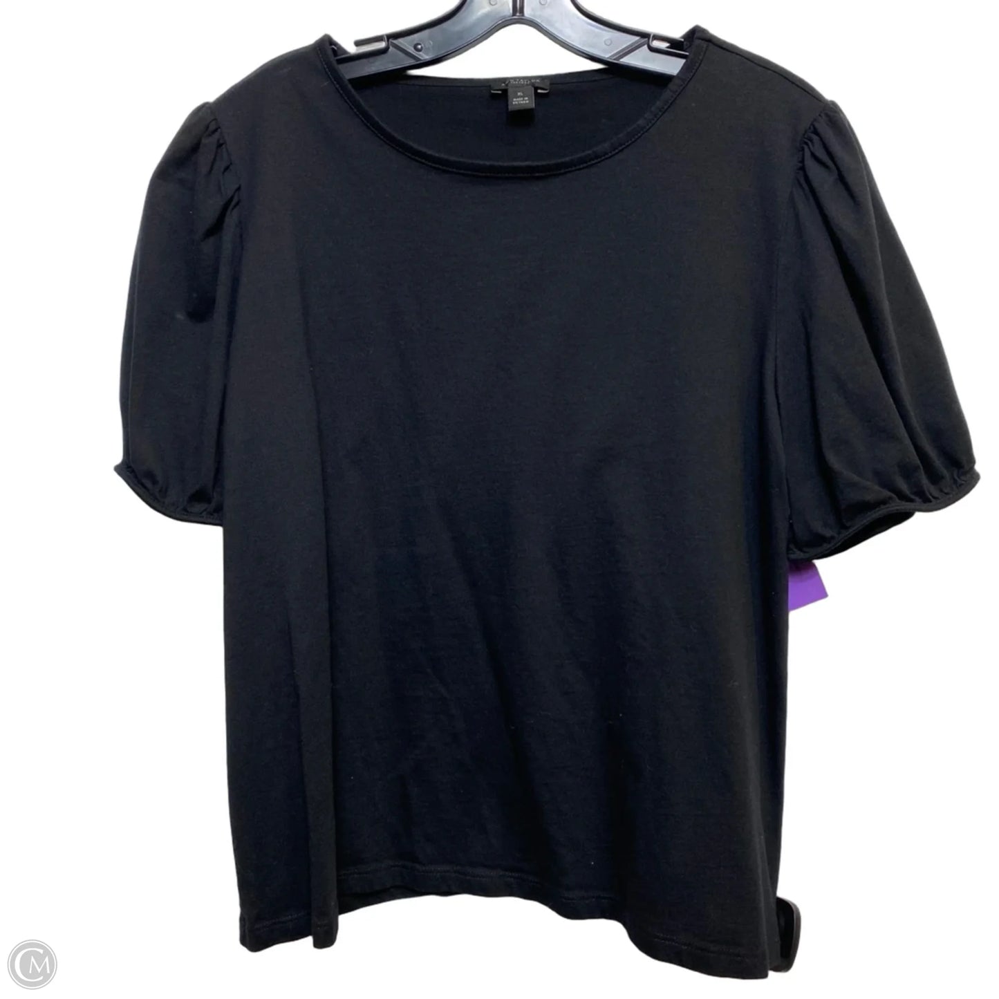 Top Short Sleeve By Ann Taylor In Black, Size: Xl