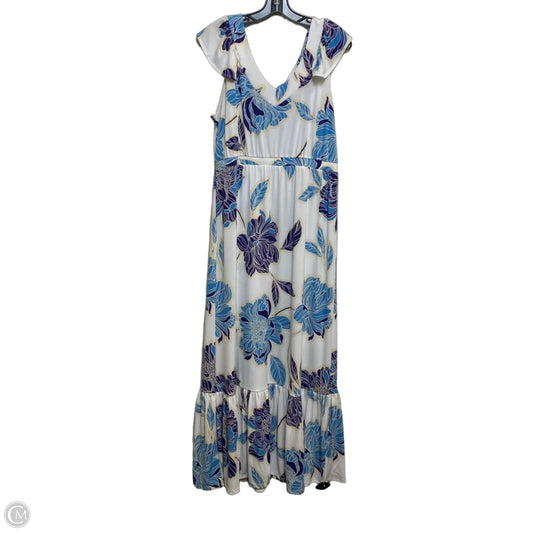 Dress Casual Maxi By Iman Hsn In Blue & White, Size: L