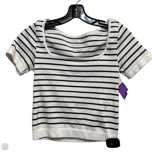 Top Short Sleeve By VITAL LIFE In Black & White, Size: L