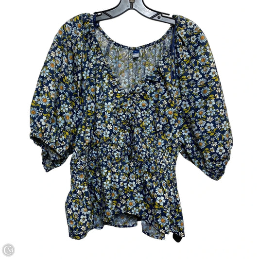 Top Short Sleeve By Old Navy In Blue & Green, Size: Xxl