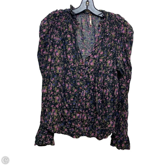 Top Long Sleeve By Free People In Black & Purple, Size: M