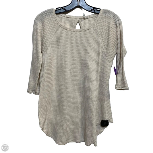 Top 3/4 Sleeve By Anthropologie In Cream, Size: Xs