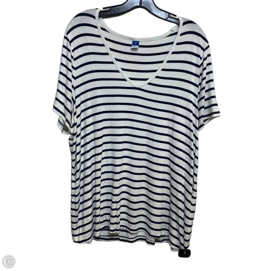 Top Short Sleeve By Old Navy In Blue & White, Size: Xl