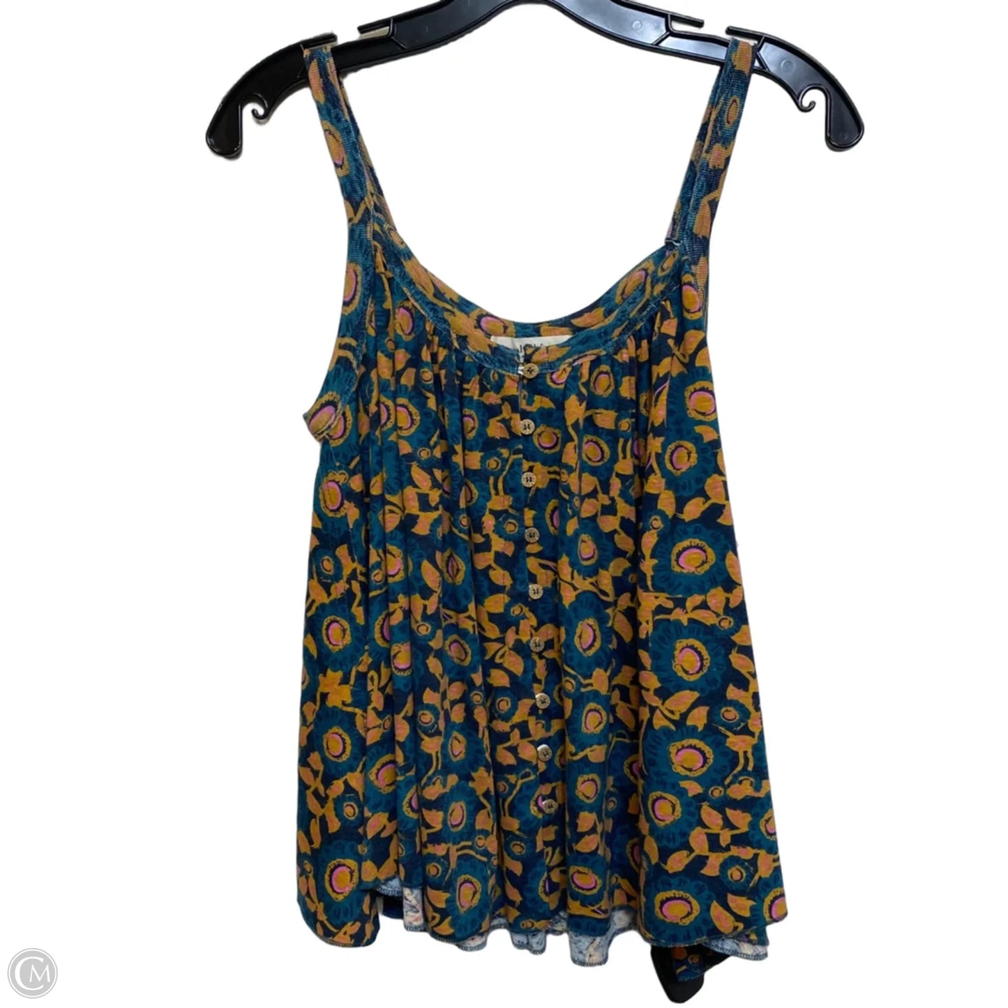 Top Sleeveless By Natural Life In Blue & Yellow, Size: Xs