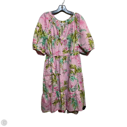 Dress Casual Short By Crown And Ivy In Green & Pink, Size: 2x