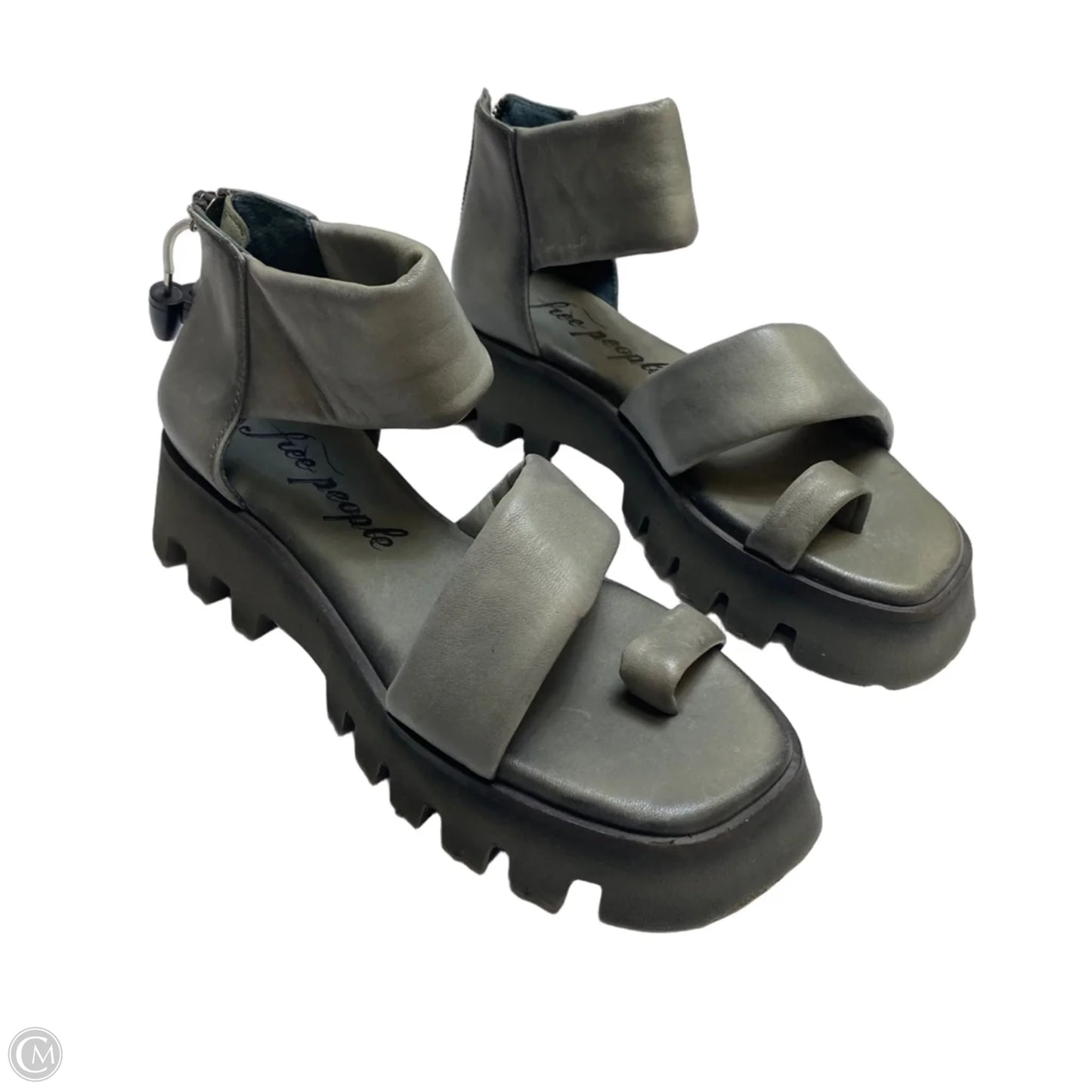 Sandals Heels Platform By Free People In Grey, Size: 5.5