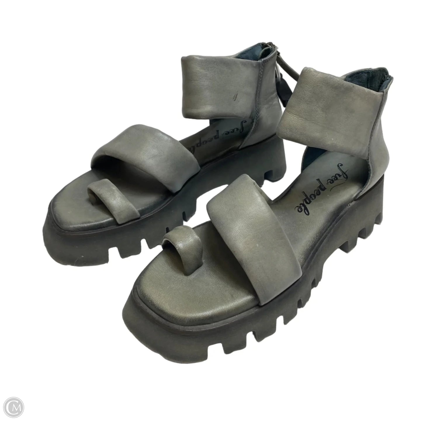Sandals Heels Platform By Free People In Grey, Size: 5.5