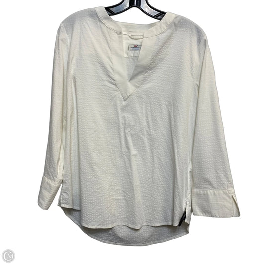 Top Long Sleeve Designer By Vineyard Vines In White, Size: M