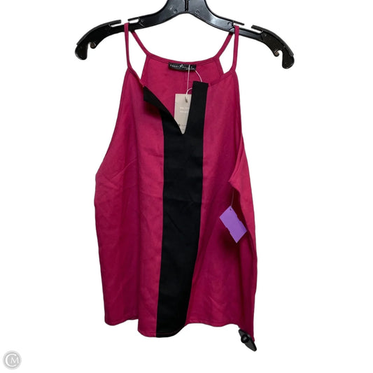 Top Sleeveless By Emery Rose In Black & Pink, Size: S
