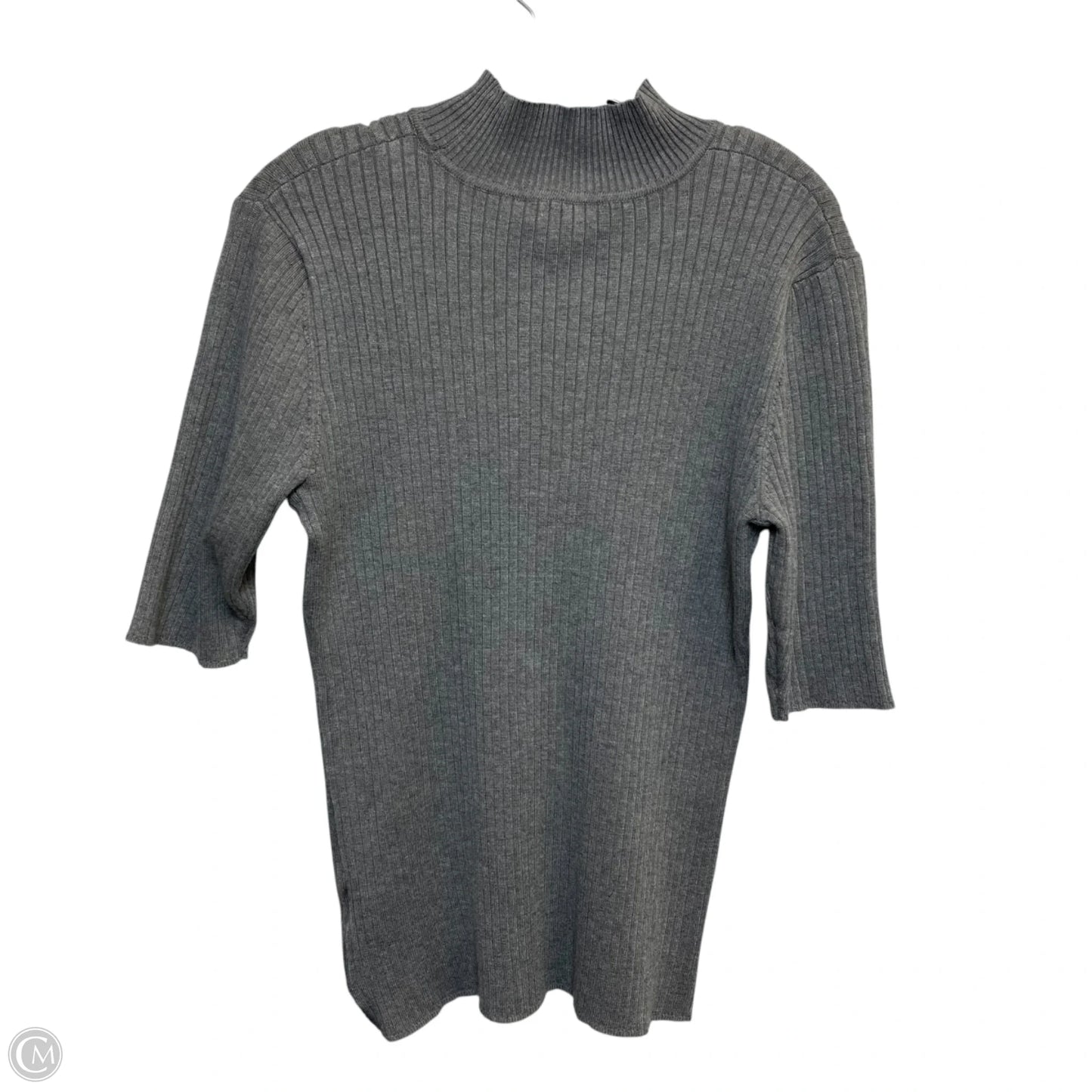 Sweater Short Sleeve By Madison Grey In Grey, Size: Xl