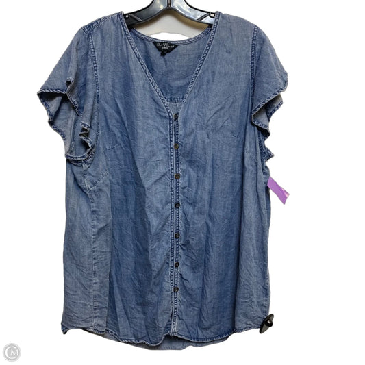 Top Short Sleeve By Velvet Heart In Blue Denim, Size: 1x
