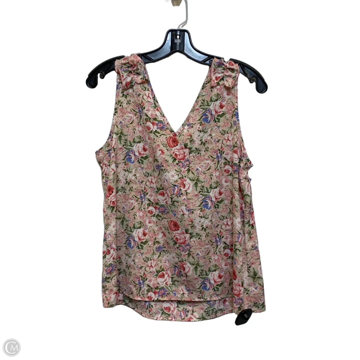 Top Sleeveless By Shein In Green & Pink, Size: S
