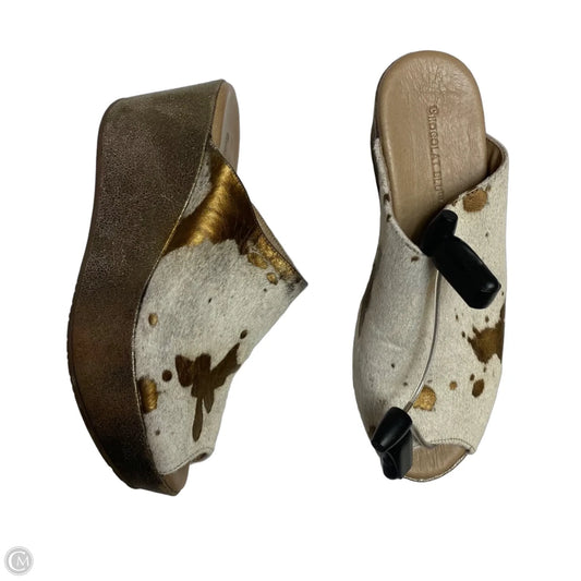 Sandals Heels Wedge By Chocolate Blue In Animal Print, Size: 7