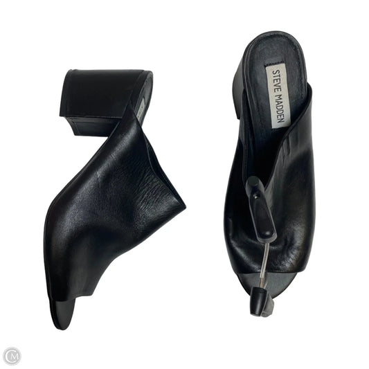 Sandals Heels Block By Steve Madden In Black, Size: 7.5
