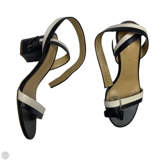 Sandals Heels Block By Talbots In Black & White, Size: 7.5
