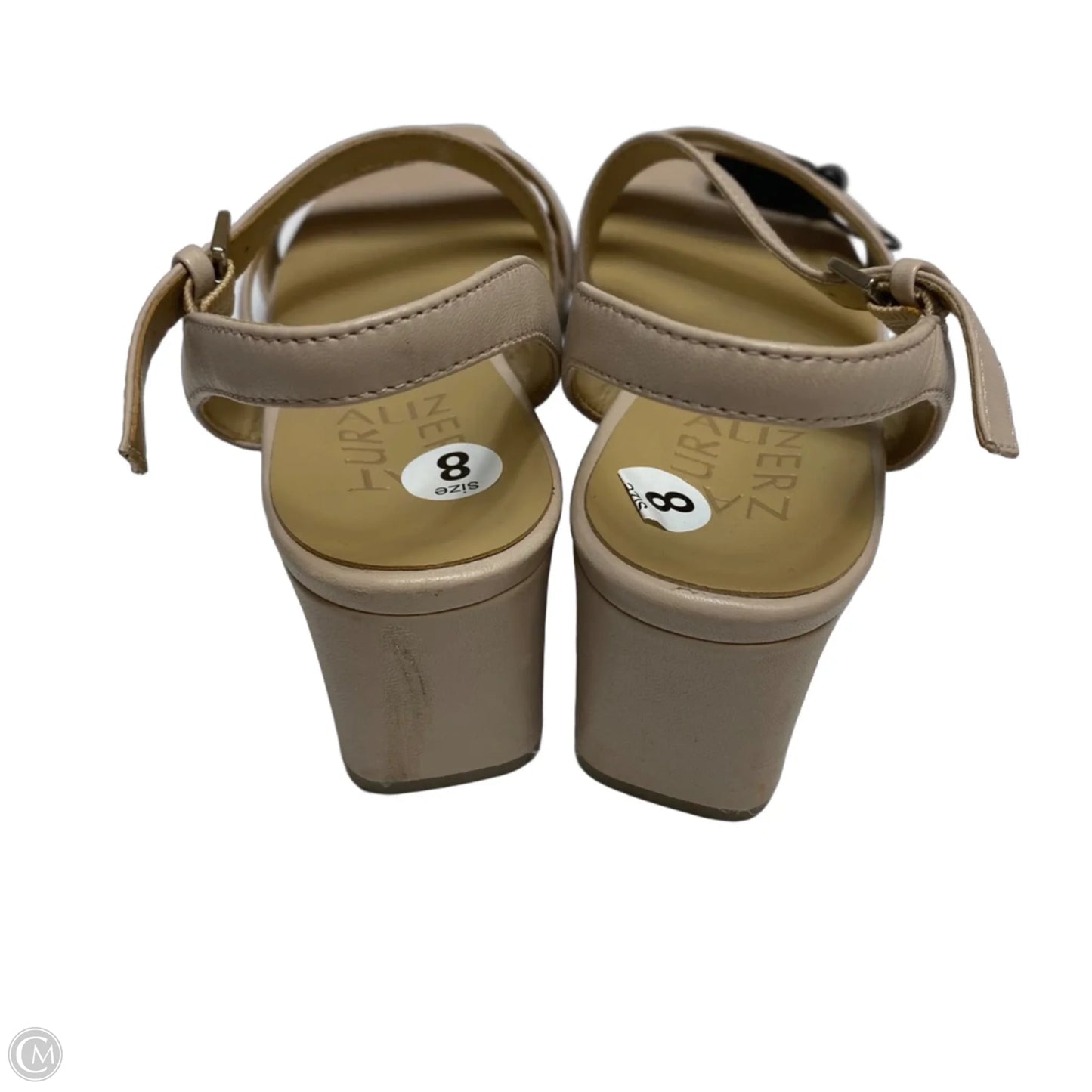 Sandals Heels Block By Naturalizer In Tan, Size: 8