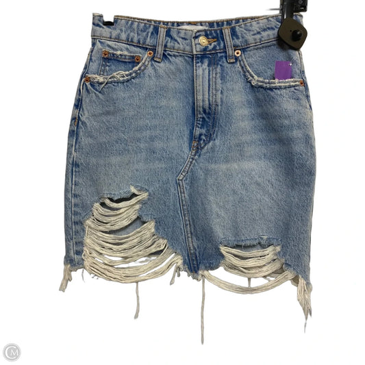 Skirt Mini & Short By Zara In Blue Denim, Size: S