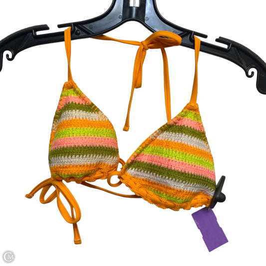 Swimsuit Top By Wild Fable In Green & Orange, Size: Xs