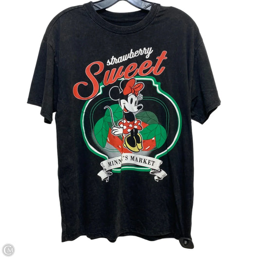 Top Short Sleeve By Disney In Grey, Size: M