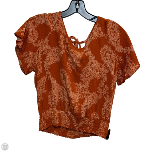 Top Short Sleeve By Paper Crane In Orange, Size: S