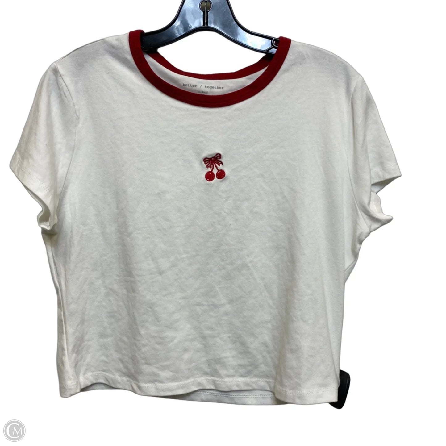 Top Short Sleeve By Better Together In Red & White, Size: Xl
