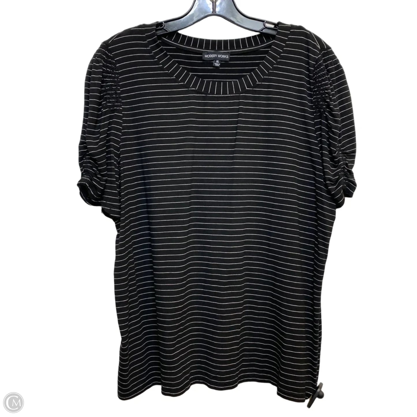 Top Short Sleeve By Modern Works In Black, Size: Xl
