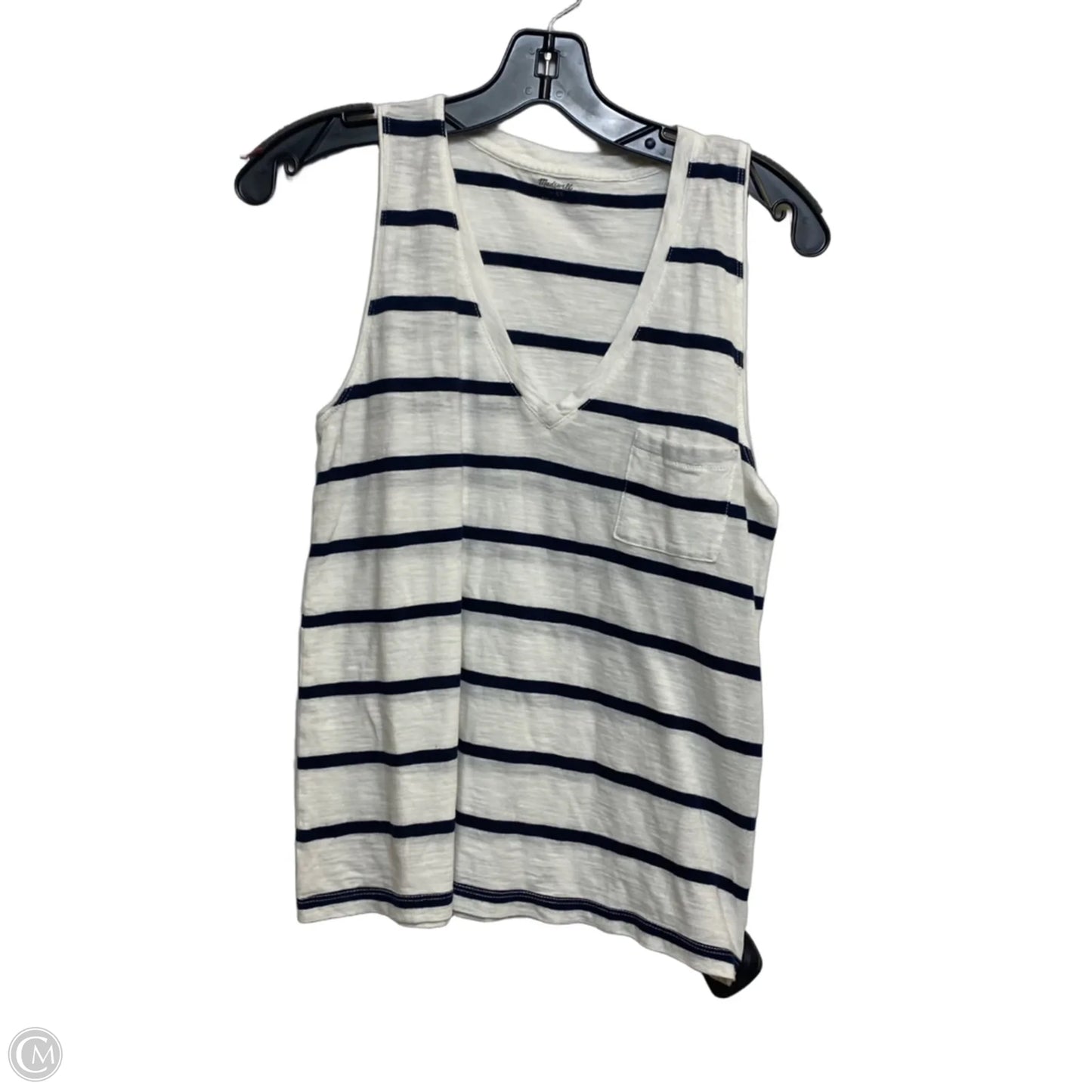 Top Sleeveless By Madewell In Blue & White, Size: Xs