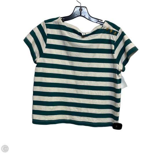 Top Sleeveless By J. Crew In Green & White, Size: S